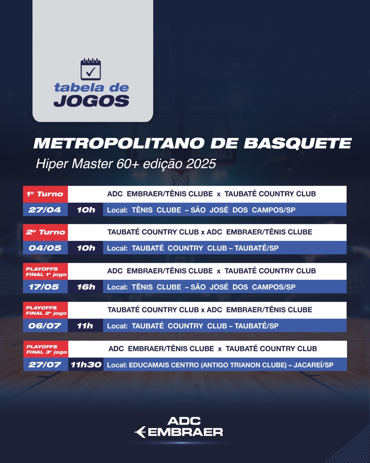Metropolitano de Basquete Hiper Master 60+ está chegando!